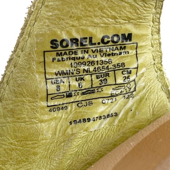 Sorel Ella II Sandals Olive Suede Elastic Strap Women’s Size 8 EU 39 Flat Summer - Picture 13 of 15